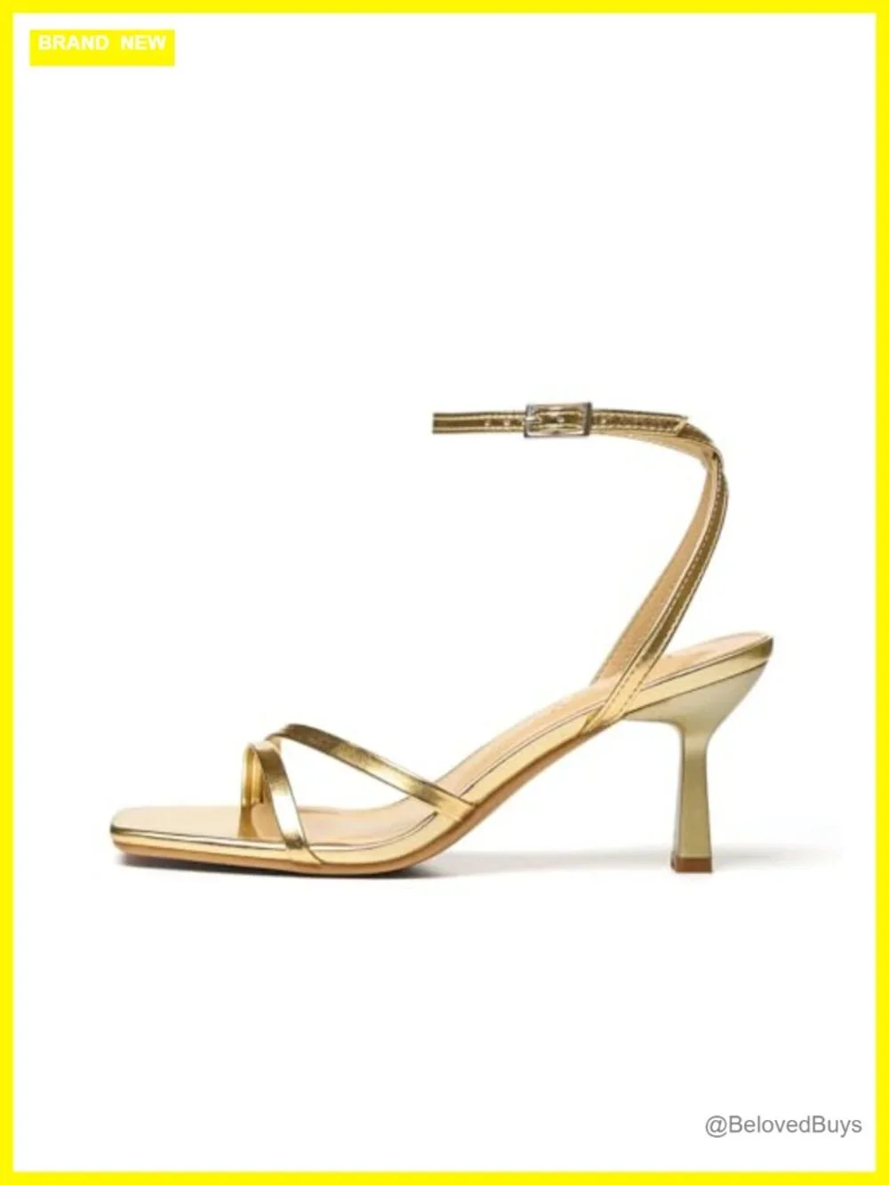 Women's Strappy Kitten Heels Square Open Toe 2.7